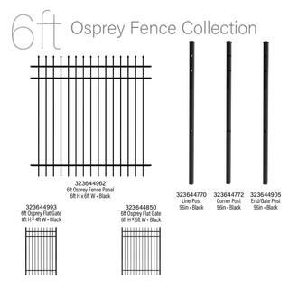 FORGERIGHT 6 ft. H x 6 ft. W Osprey Black Aluminum Fence Panel 881799