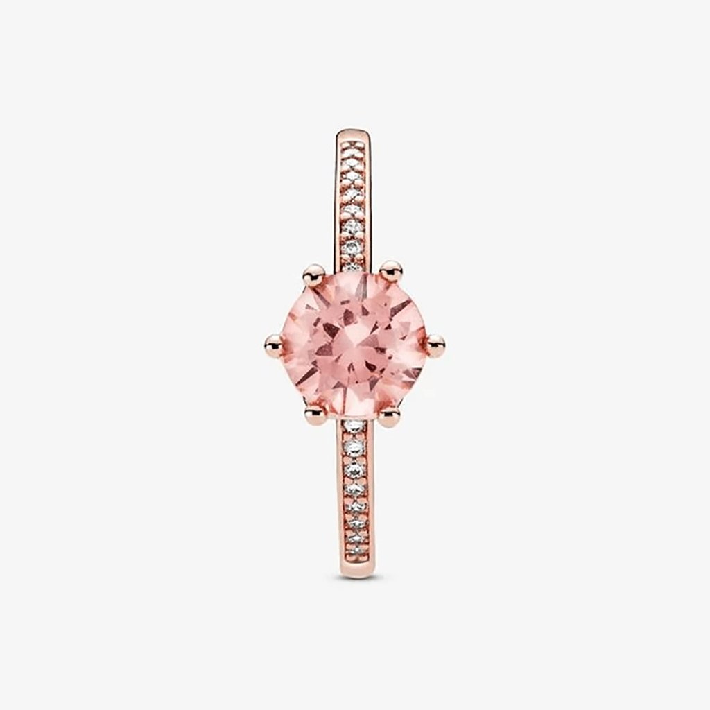 PANDORA  Pink Sparkling Crown Solitaire Ring