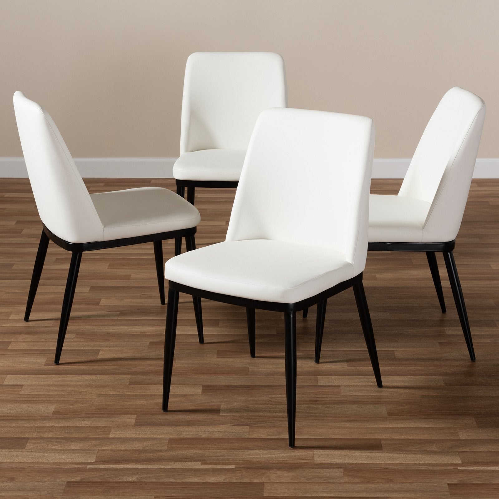 Baxton Studio Darcell Faux Leather Dining Side Chair - Set of 4