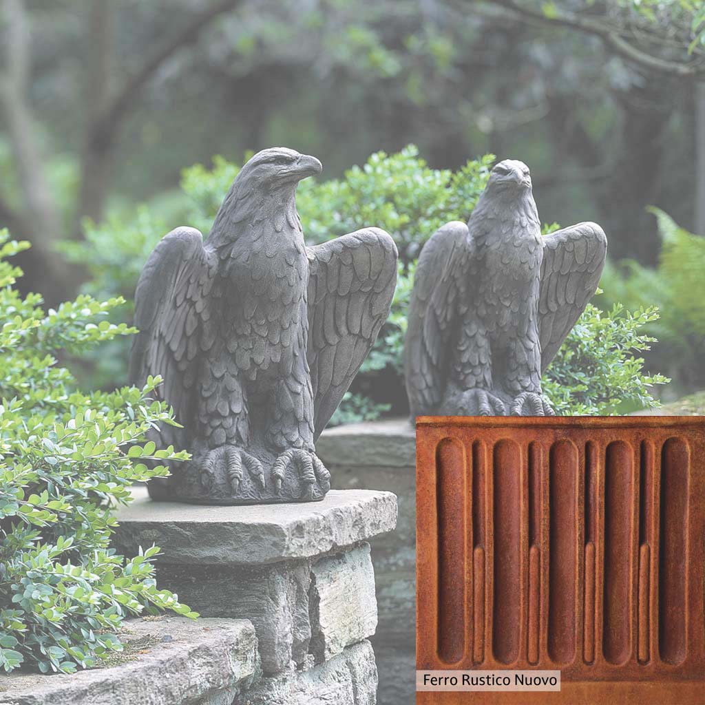 Campania International Eagle Looking Left and Right Statue