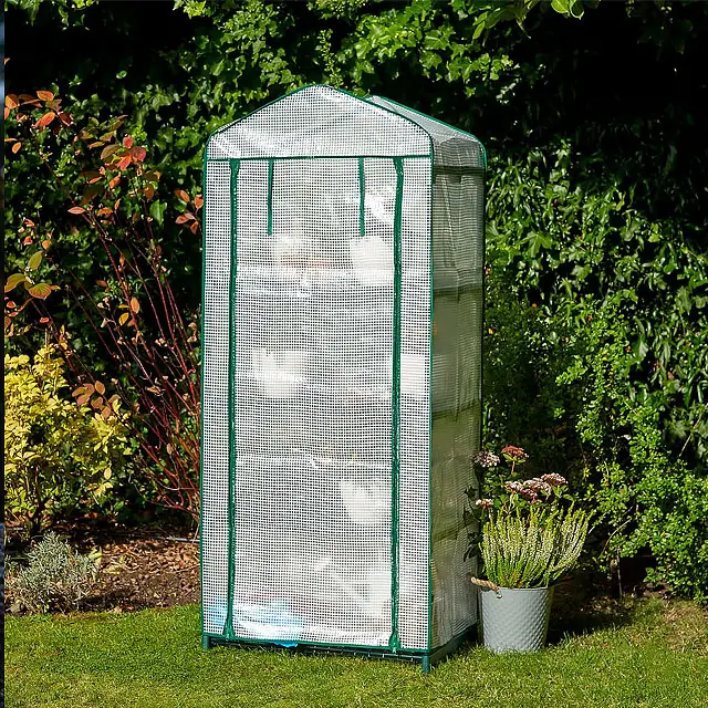 Factory Supply 4 Tier Mini Greenhouse for Outdoor   Indoor with Strong Reinforced PE Cover Sturdy   Easy to Assemble