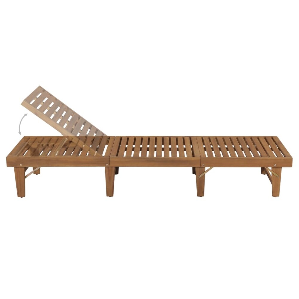 vidaXL Folding Sun Lounger Solid Acacia Wood   78.7\