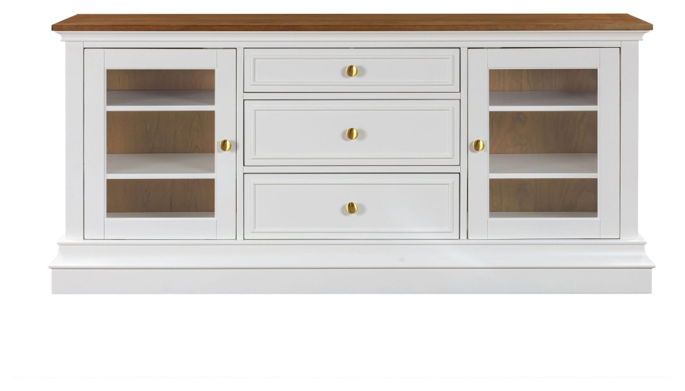 Hudson White Entertainment Center   Transitional   Entertainment Centers And Tv Stands   by First of a Kind USA Inc  Houzz