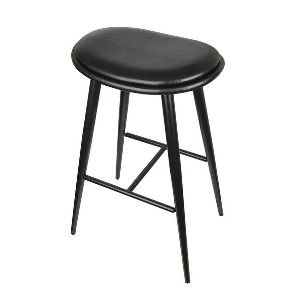 30in Backless Barstool with Faux Leather，Saddle seat-2 Pack