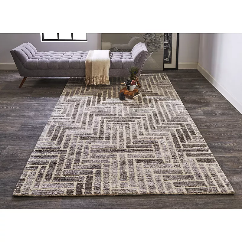 Weave and Wander Palatez Gray Geometric Area Rug