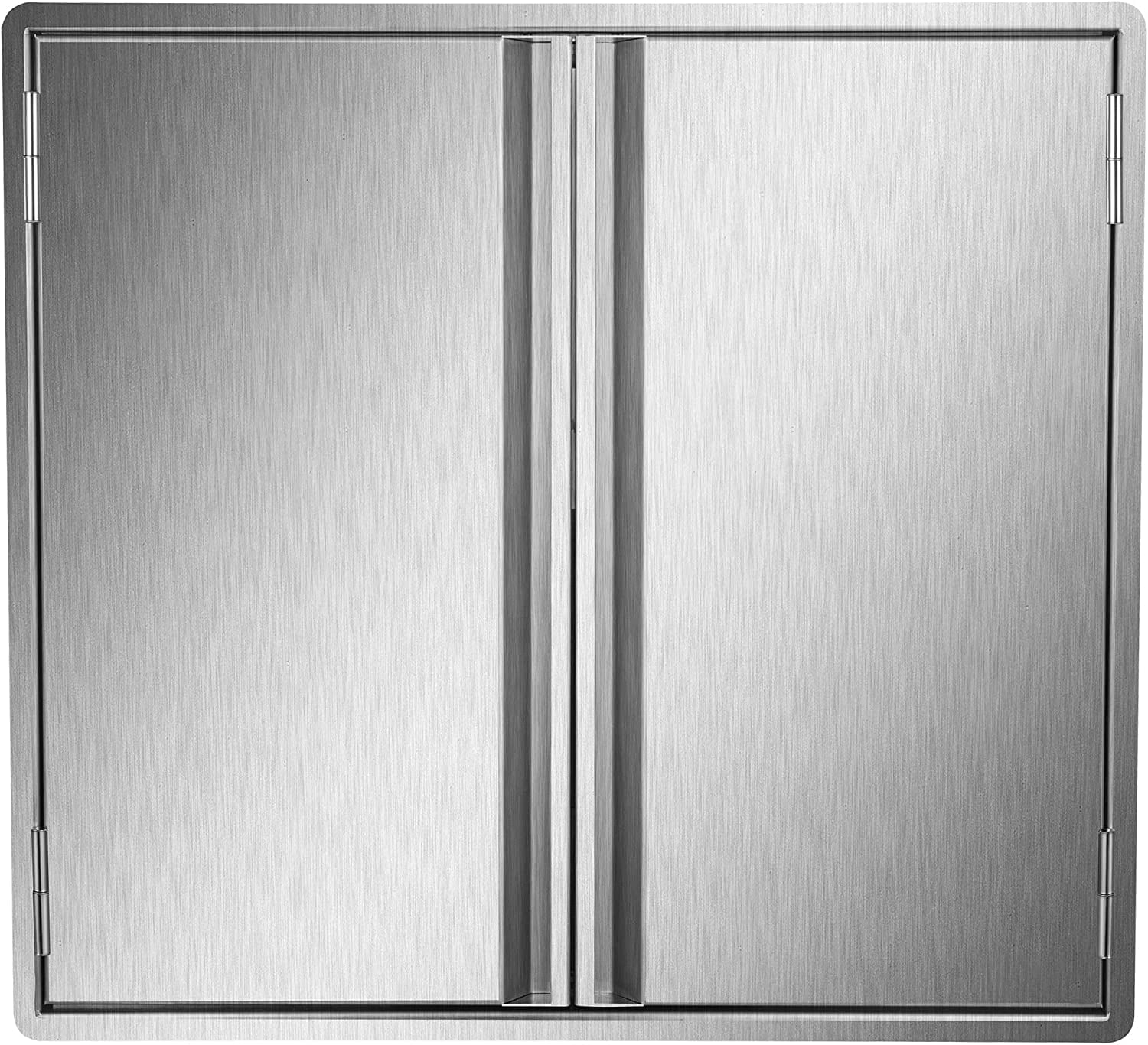 Marada BBQ Access Door 24" W x 24" H， Double 304 Stainless Steel Outdoor Kitchen Double Doors for BBQ Island, Outside Cabinet, Grilling Station, Outdoor Kitchen Premium Invisible Handle