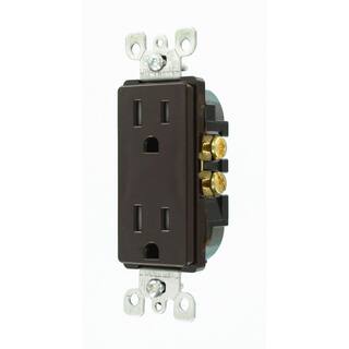 Leviton Decora 15 Amp Tamper Resistant Duplex Outlet Brown R50-T5325-0D0