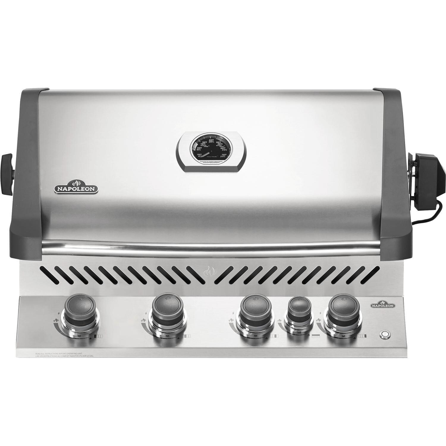 Napoleon Prestige 500 Built-in Natural Gas Grill with Infrared Rear Burner and Rotisserie Kit