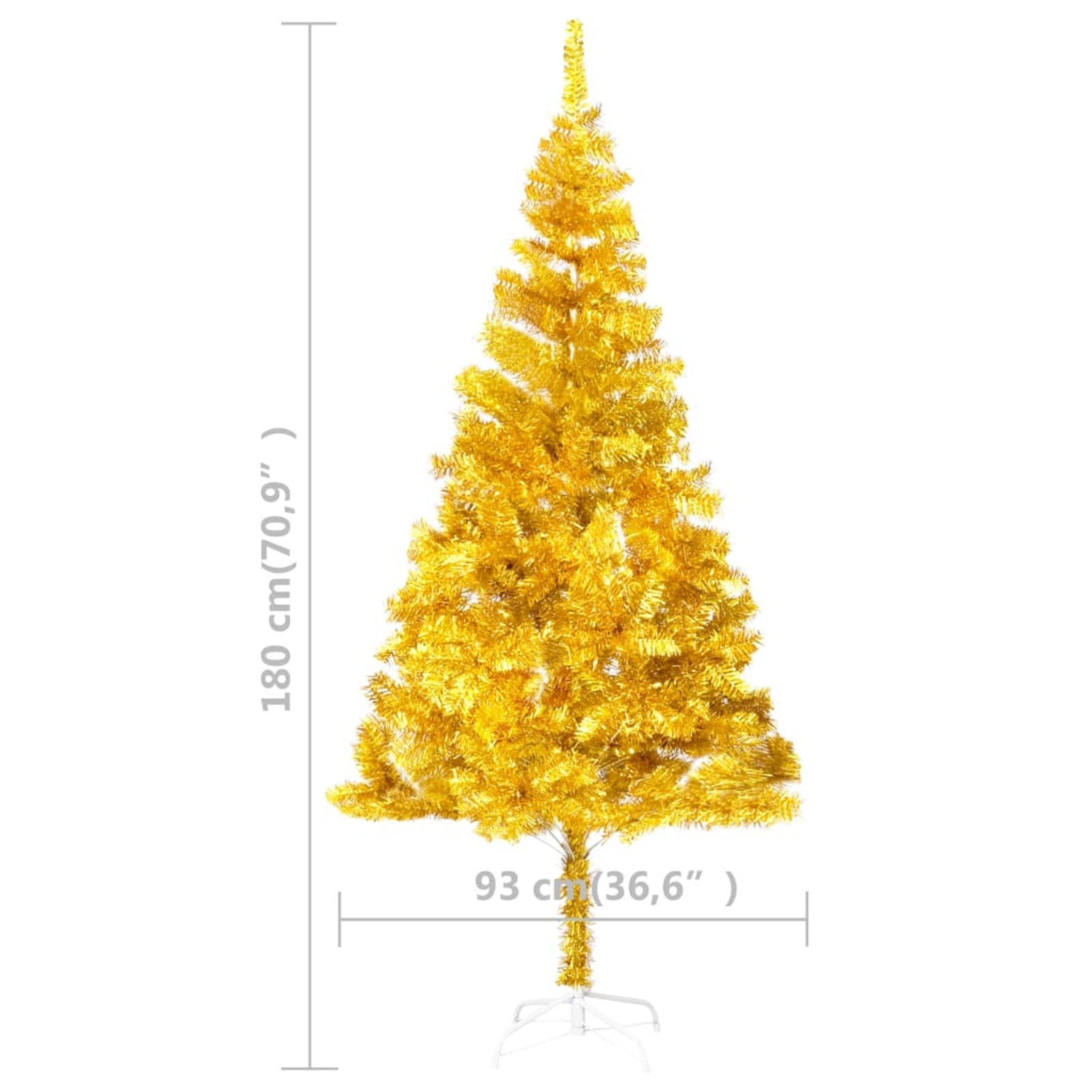 Festnight Artificial Christmas Tree with Stand Gold 70.9" PET