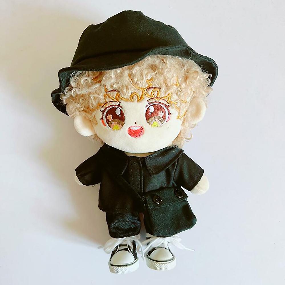 Black Hat Shirt Pants Backpack 4-piece Set 20cm Plush Doll Clothes