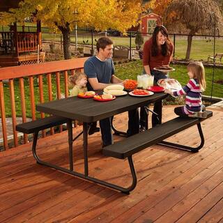 Lifetime 6 ft. Wood Grain Folding Picnic Table 60105