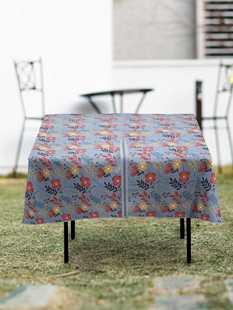 Outdoor Simple Patio Table Cloth, Spillproof Tablecloth with Umbrella Hole Zipper, Rainproof and Oil-Proof Tablecover, For Spring Summer Patio Table