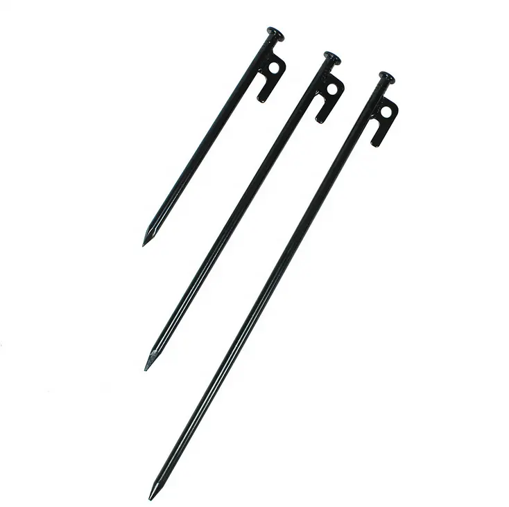 Tent Stakes  Heavy Duty Steel Solid Tent Stakes Pegs for Outdoors Mountain Climbing/Camping Hiking with Metal Stopper