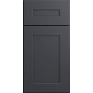 Home Decorators Collection Newport Onyx Gray Shaker Assembled Plywood 36x34.5x24 in. Stock Base Corner Kitchen Cabinet Soft Close Door Drawer Right BBCU42R-NDO