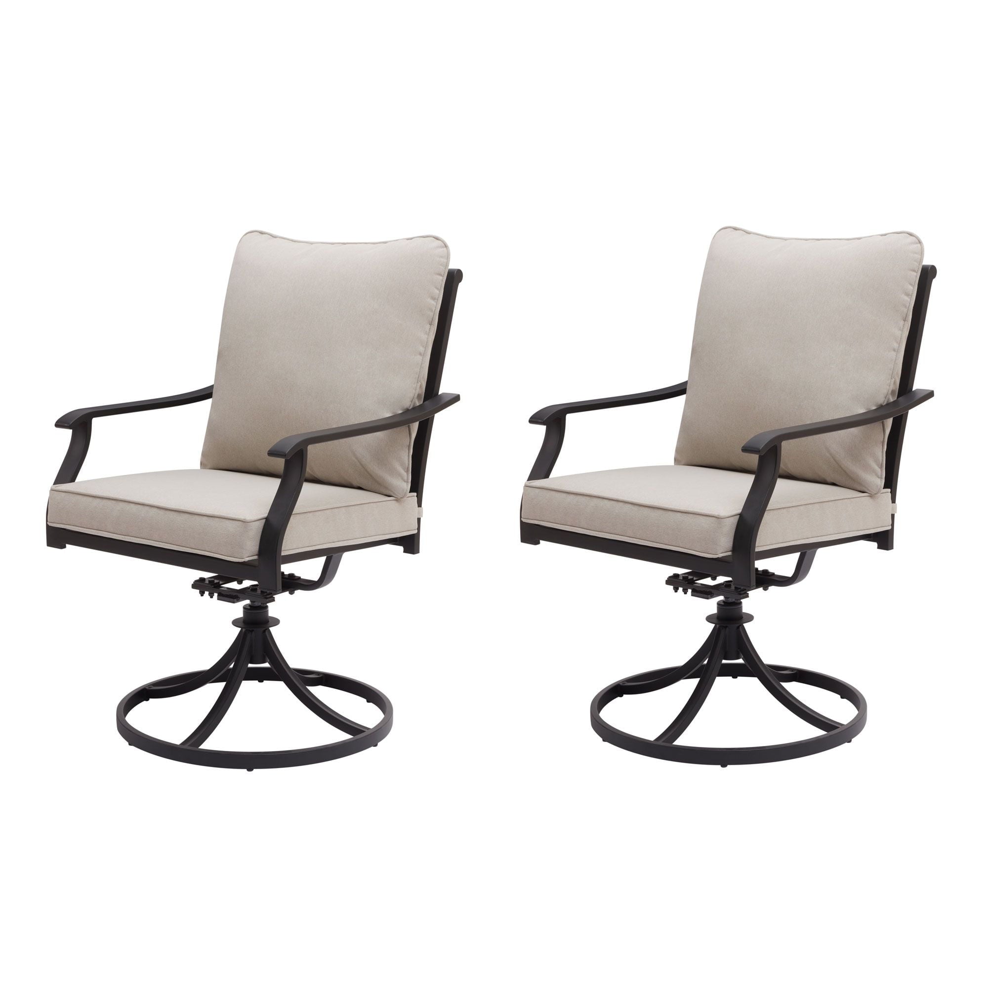 Better Homes & Gardens Newport Outdoor Swivel Rocker Dining Chairs – 2 Pack, Beige