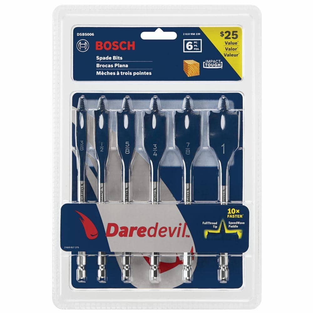 Bosch Daredevil Standard Spade Bit Set (6-Piece) DSB5006