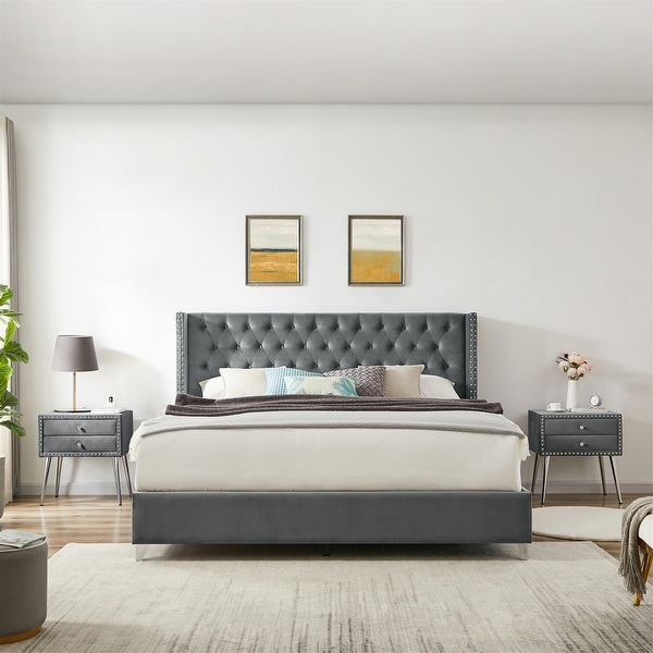 Queen Bed with 1 Nightstand - - 36798615