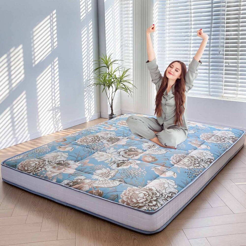 6 inch Floral Pattern Floor Bed Roll Up Futon Mattress