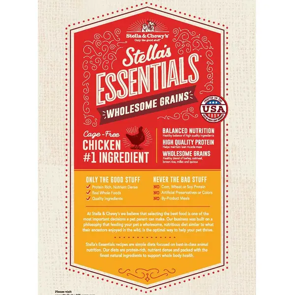 Stella and Chewy's 3 lb Essentials Cage Free Chicken and Ancient Grains Dry Dog Food