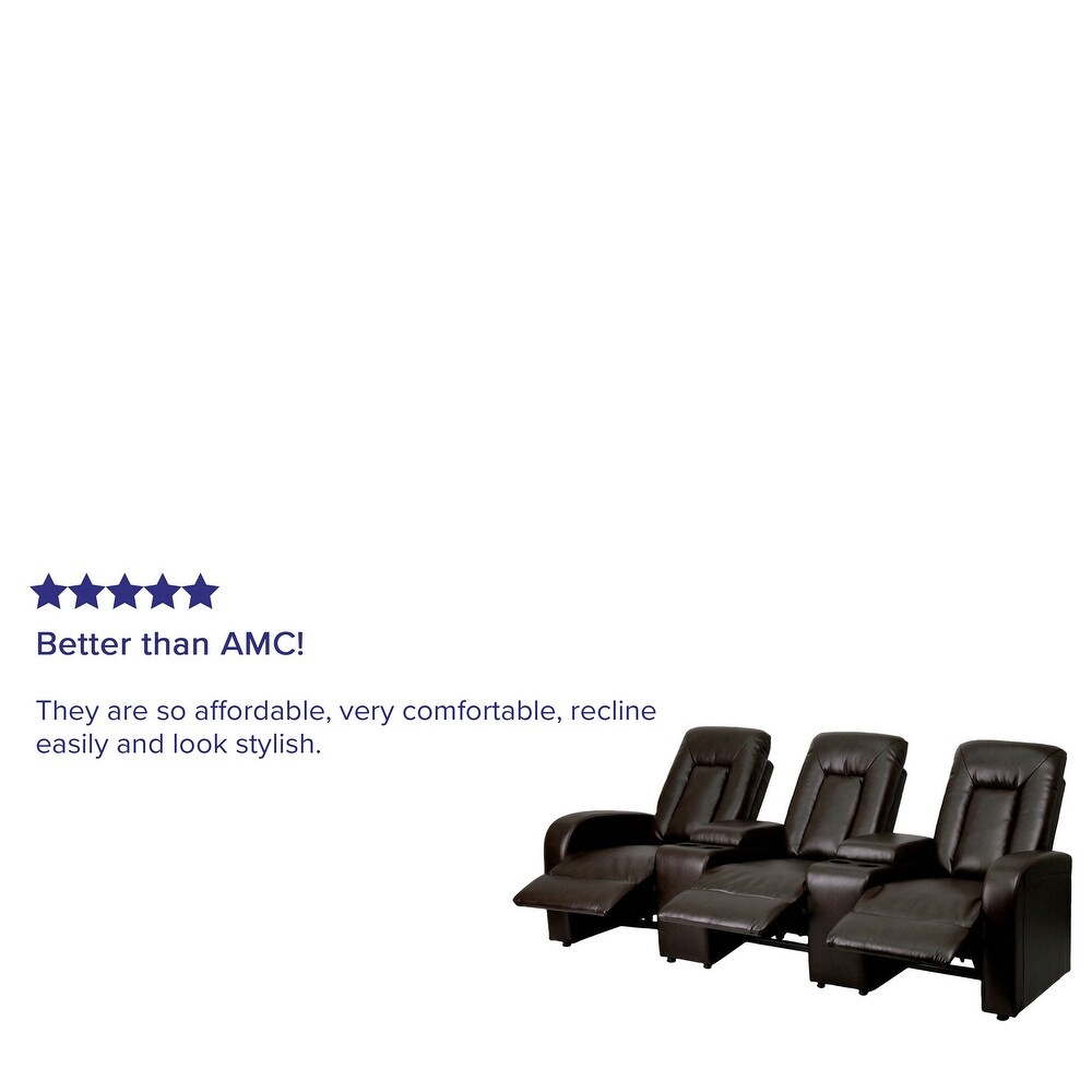 Push Back Reclining LeatherSoft Theater Seating Unit   95\