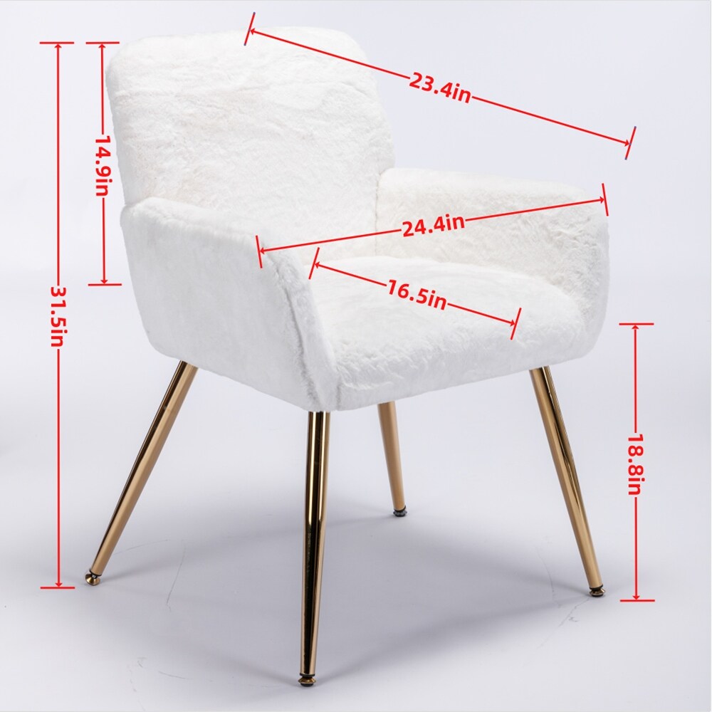 Modern Dining Armchair White Set of 2 Gold Legs Ins Living Room Cafe