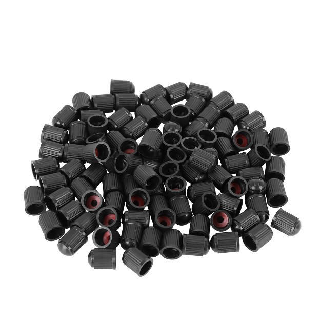 Unique Bargains Car Bike Motorbike Tire Stem Valve Caps Black 100 Pcs