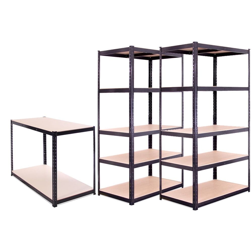 5 Tier Boltless Shelving Unit (set of 2) Plus Workbench