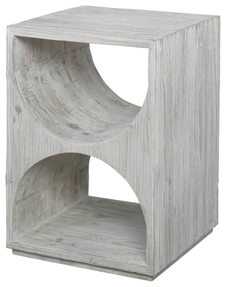 Uttermost Hans 18 x 25 quotWhite Side Table   Farmhouse   Side Tables And End Tables   by Lighting New York  Houzz