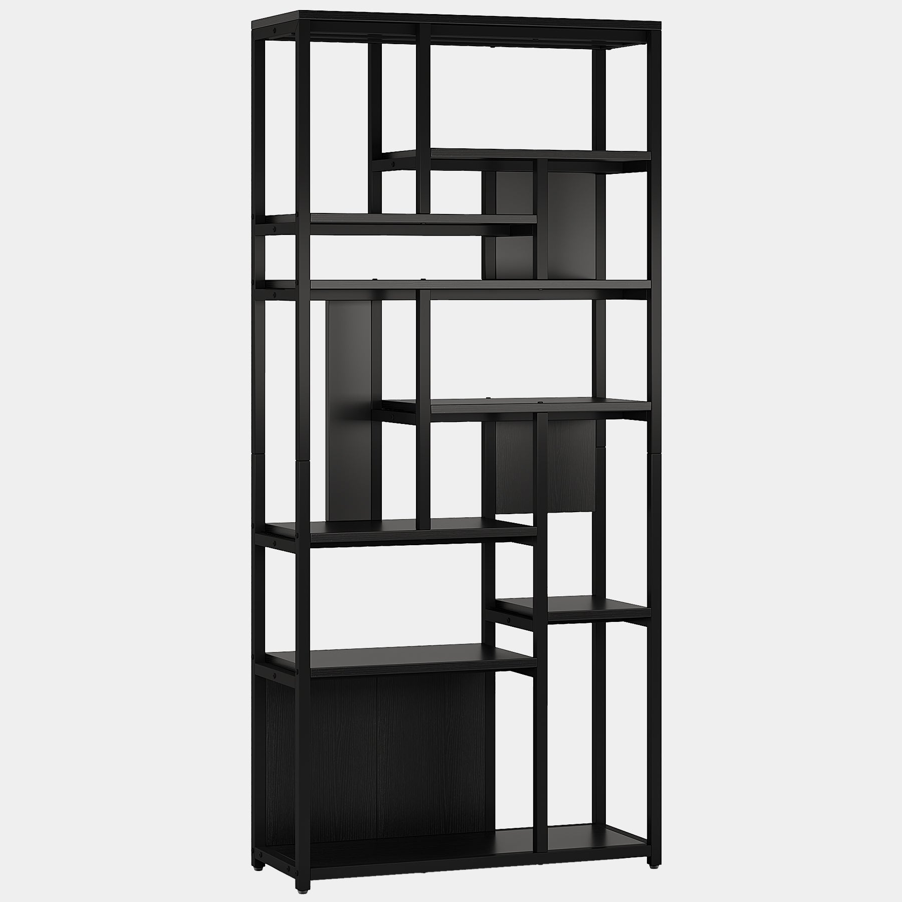 8-Tier Etagere Bookshelf, 70.9 Freestanding Wood Bookcase