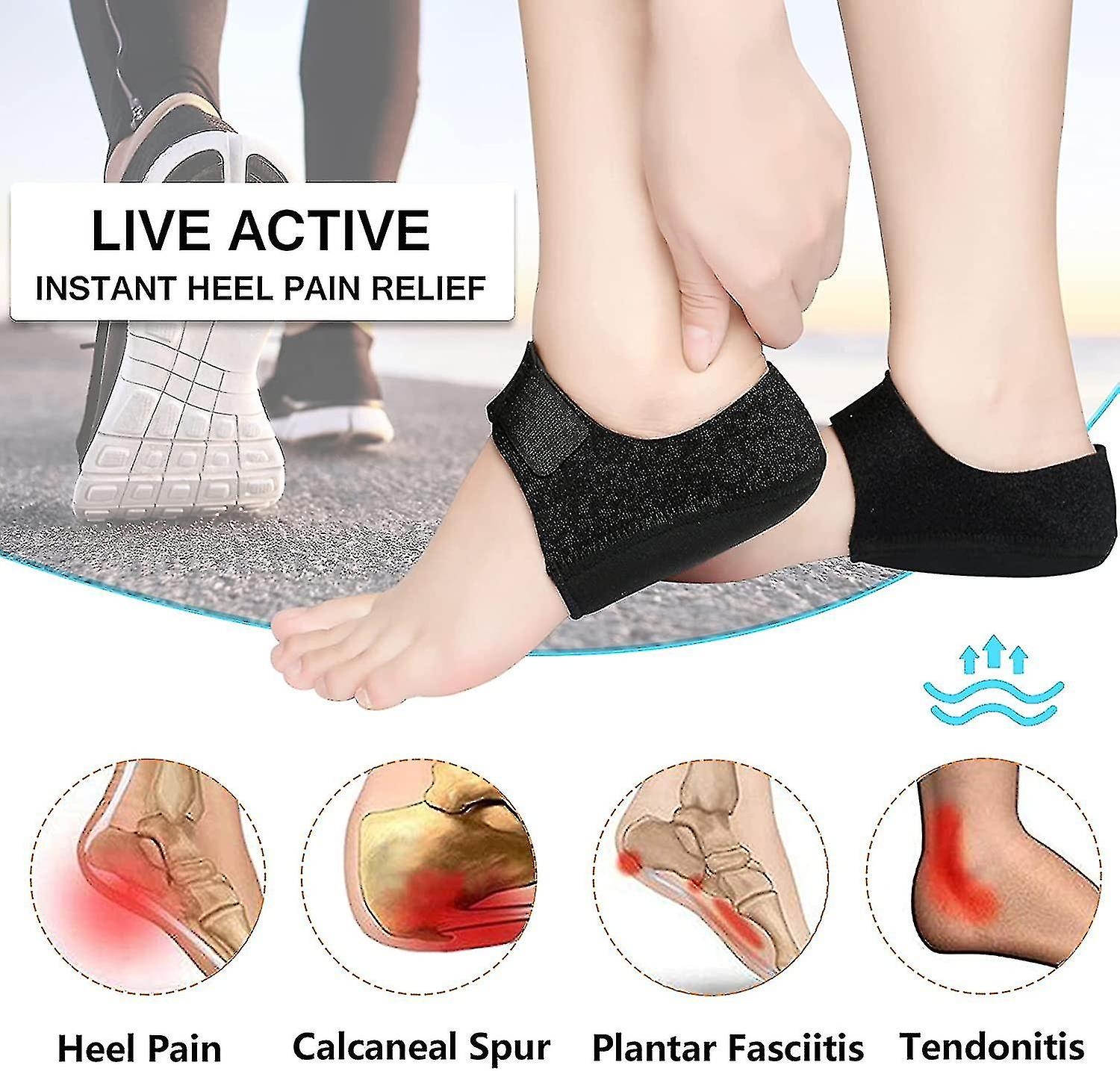 Heel Protectors， Gel Heel Cups， Heel Cushion Support Compatible With Plantar Fasciitis， Heel P