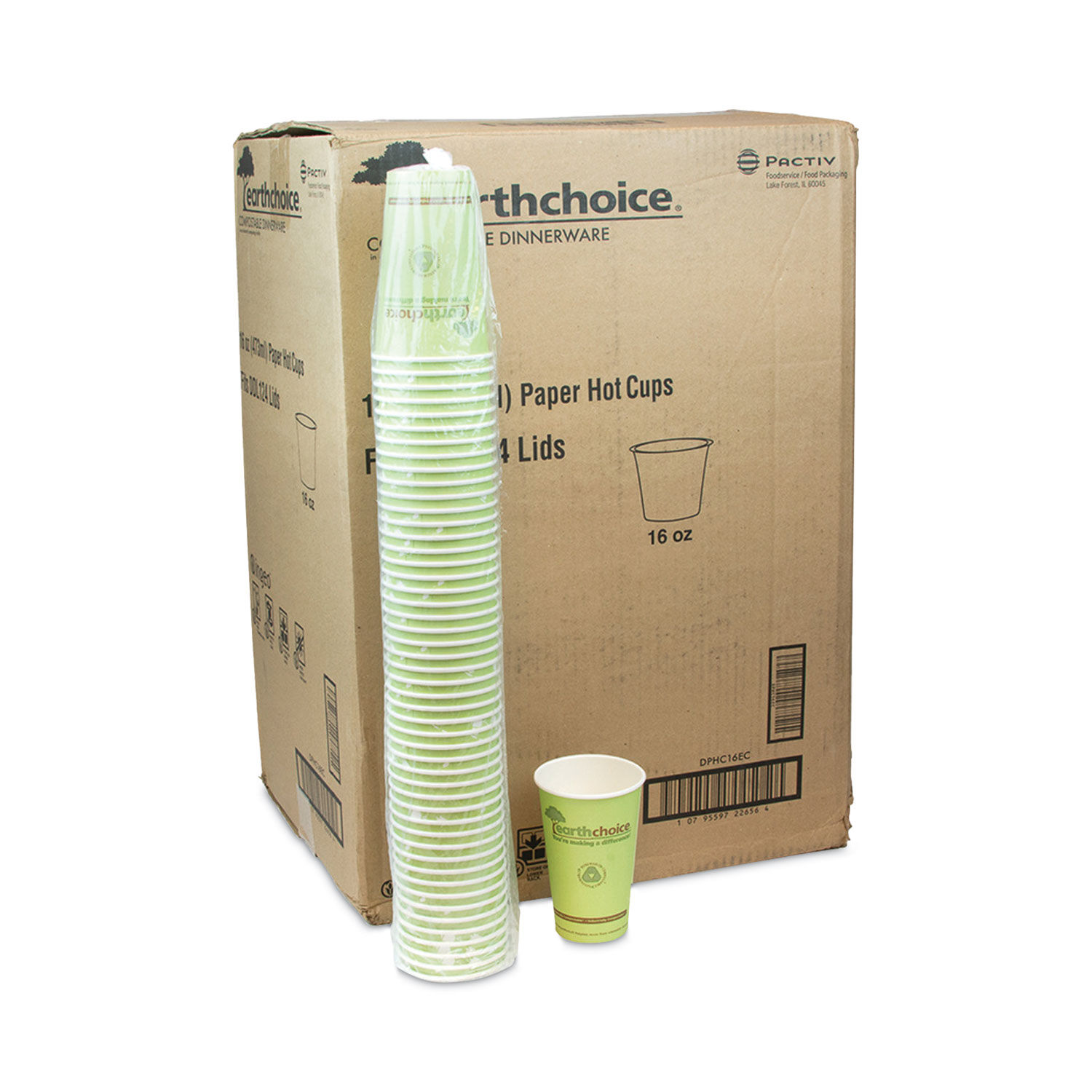 EarthChoice Compostable Paper Cup by Pactiv PCTDPHC16EC