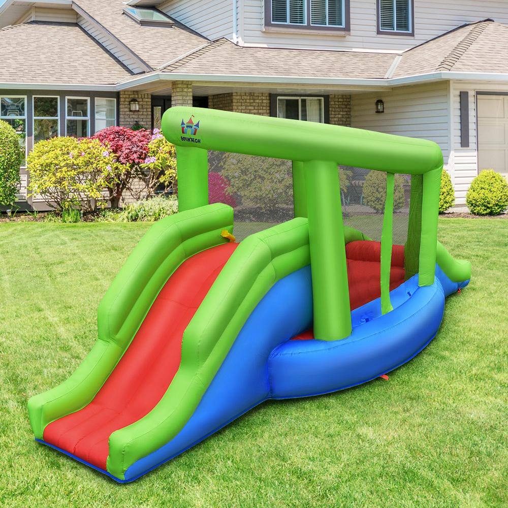 HONEY JOY Inflatable Bounce House Castle Outdoor Jumper with 2 Slide and 480-Watt Blower TOPB004224