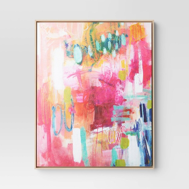 X Colorful Collage By Amira Rahim Framed Wall Canvas