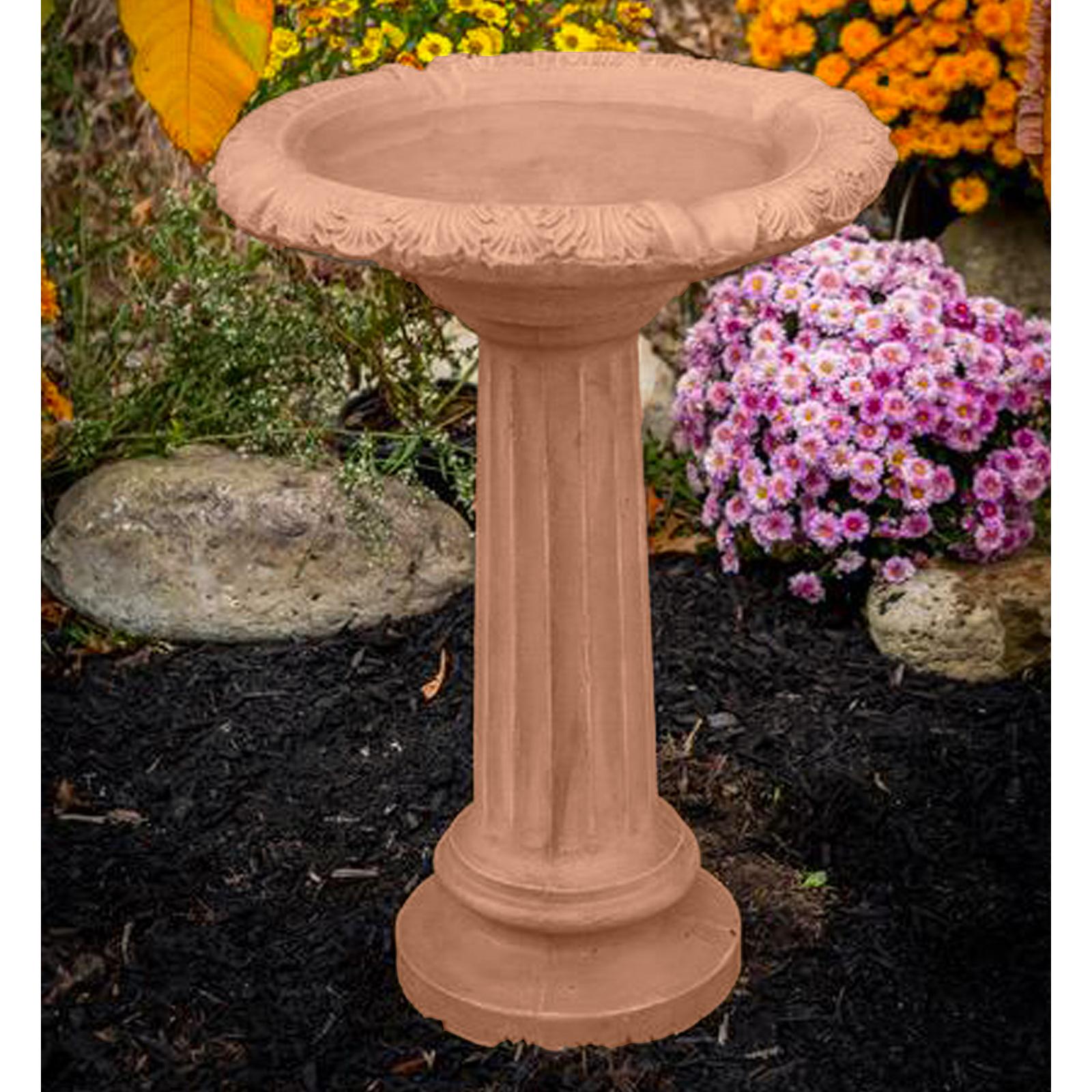 Athena Garden Cast Stone Fancy Column Bird Bath