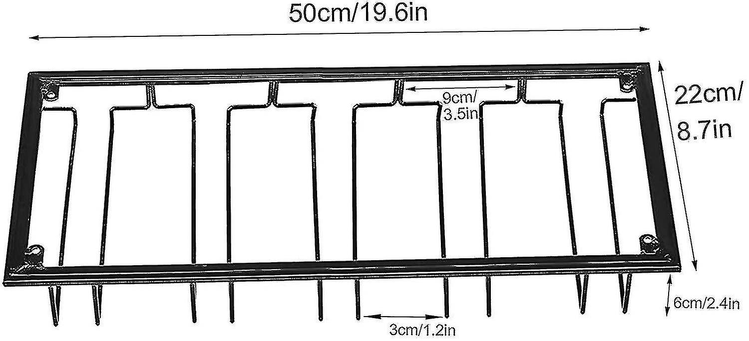 Hanging Glass Rack - Wine Glass Rack With 5 Rails For 10-15 Glasses With Screws