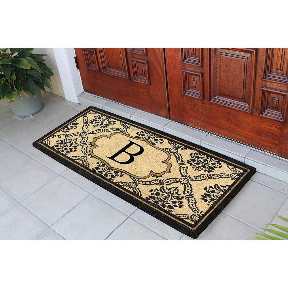 A1HC Uriel Bleached Coir Anti shred Monogrammed Doormat  30\