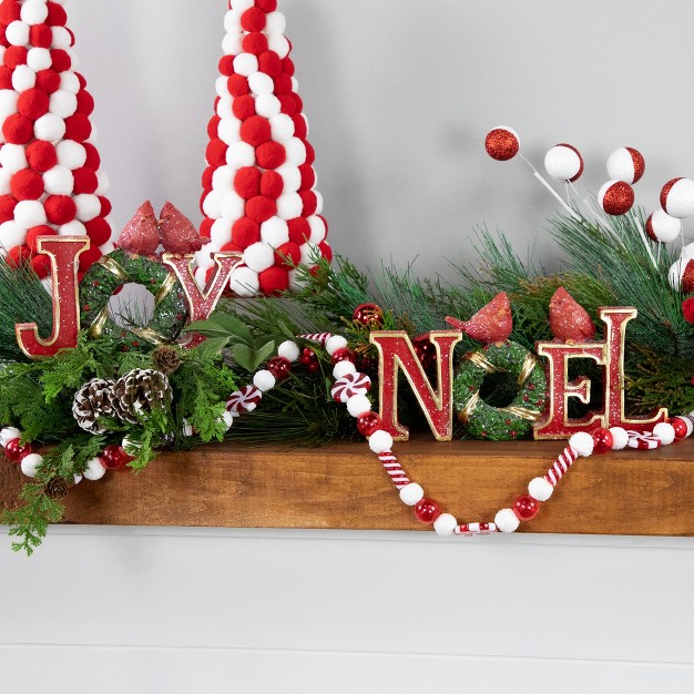 Northlight 6 x27 Red And White Frosted Peppermint Candy Christmas Garland Unlit