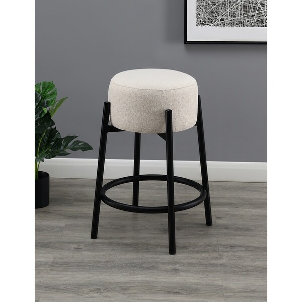 Coaster Furniture Leonard White and Black Backless Stools (Set of 2)