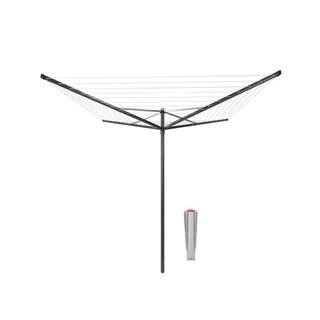 Brabantia Topspinner 164 ft. Retractable Outdoor Clothesline + Ground Spike - Anthracite 290343