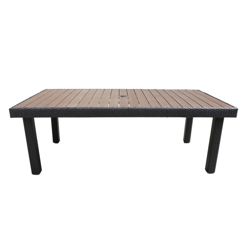 Mescota Outdoor Patio Furniture   Wicker Rectangular Dining Table