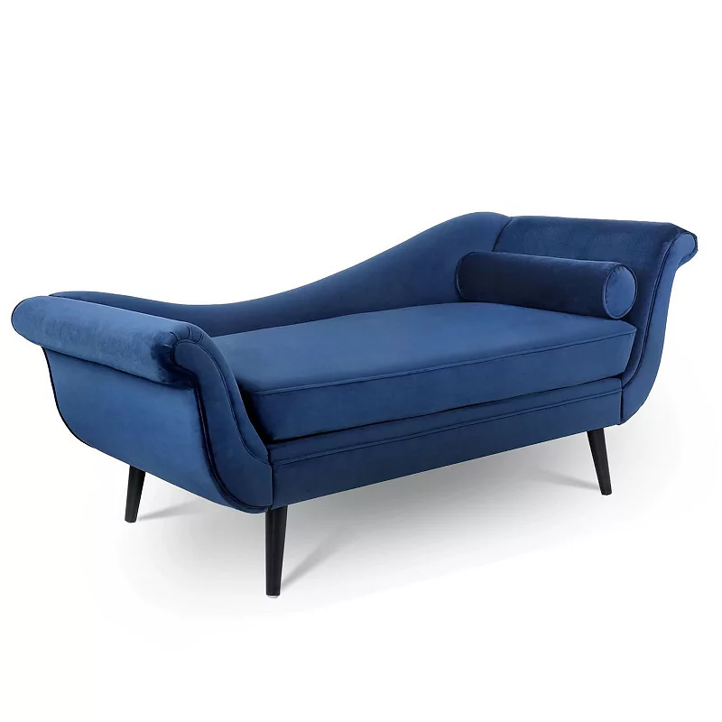 F.c Design Chaise Lounge With Scroll Arms