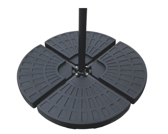 Backyard Expressions 4Pcs Offset Umbrella Base Plastic Cantilever Base Round Weights Plate Set， WaterSand Filled Umbrella Base for Cantilever Offset Patio Umbrella - 913592