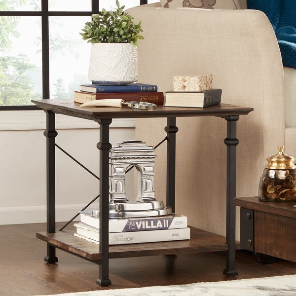 Myra Vintage Industrial Modern Rustic End Table by iNSPIRE Q Classic