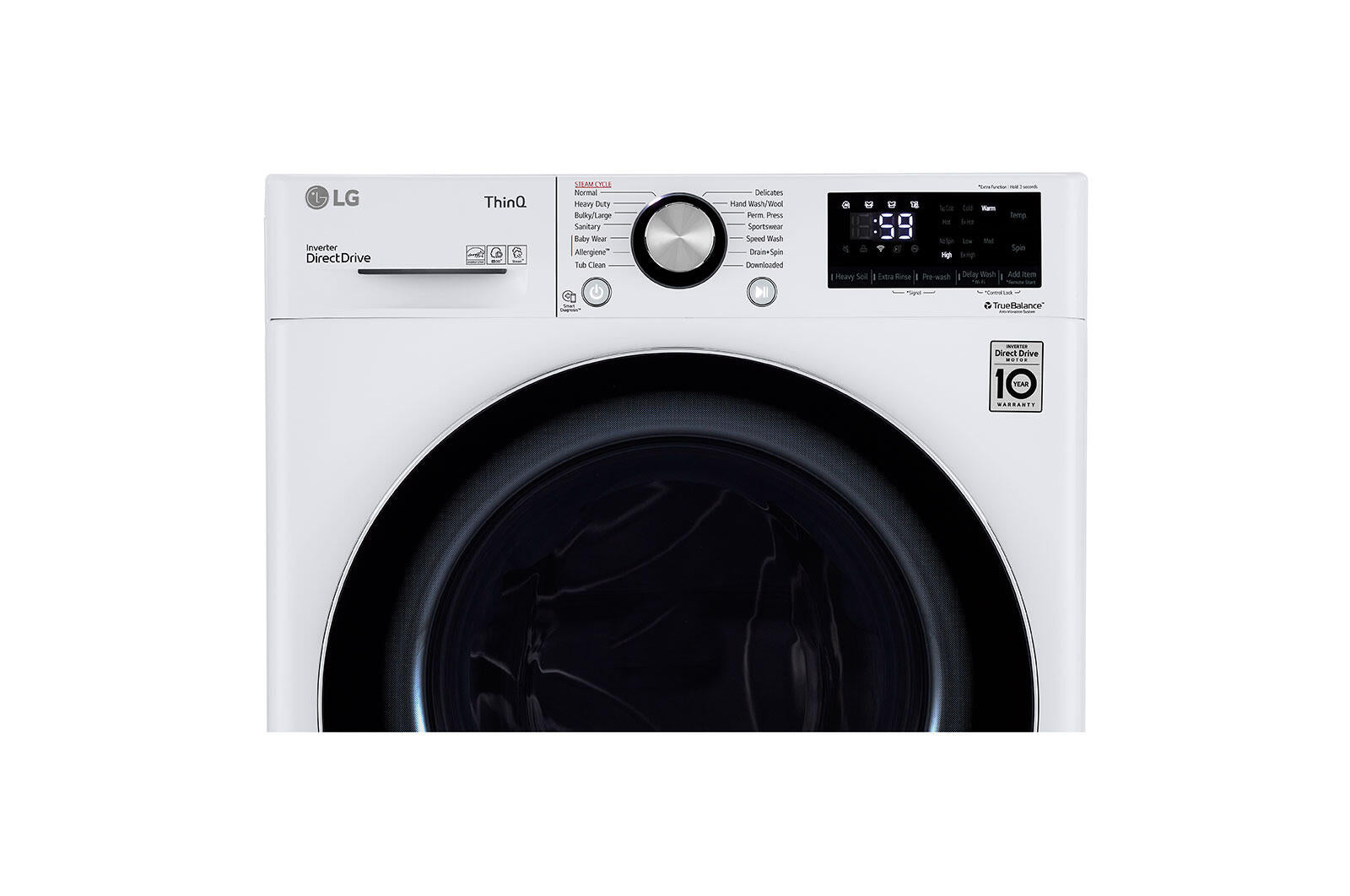 Lg WM1455HWA 2.4 Cu.Ft. Smart Wi-Fi Enabled Compact Front Load Washer With Built-In Intelligence