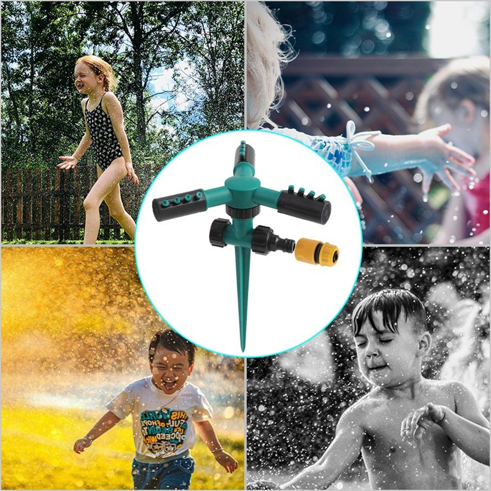 360°Rotating Garden Sprinkler with Adjustable Nozzle- Leak-Free Lawn Sprinkler Easy Hose Connection Spike Base Gardening Watering System