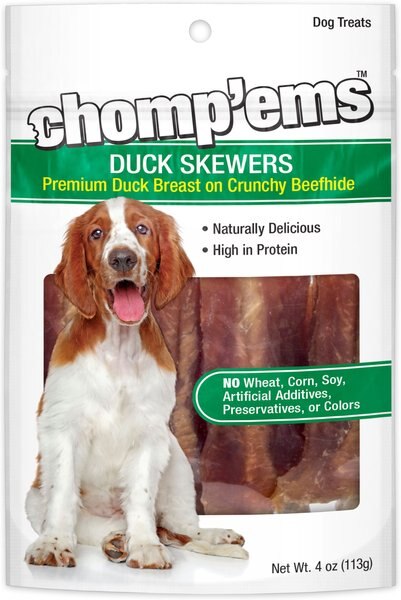 RUFFIN' IT Chomp'ems Duck Skewers Jerky Dog Treats