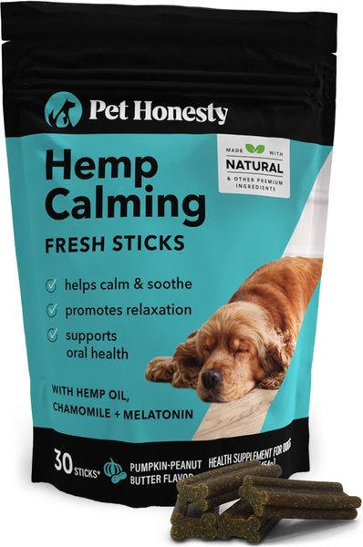 PetHonesty Hemp Calming Fresh Sticks Pumpkin-Peanut Butter Flavor Dog Dental Chews