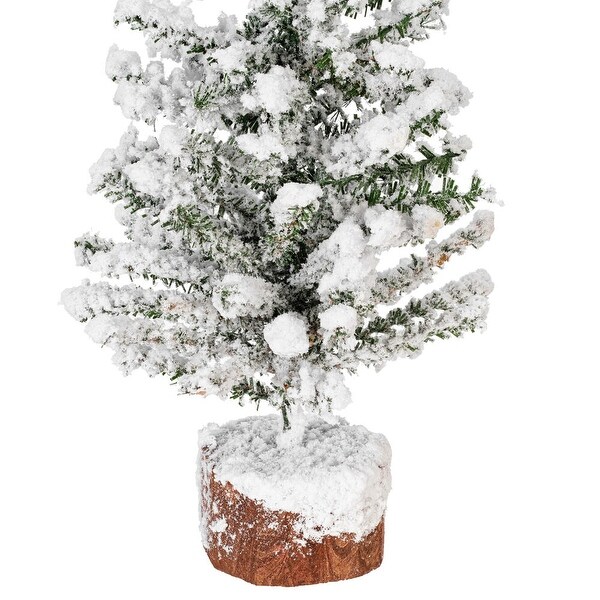 Vickerman 12 flocked Mini Pine Artificial Christmas tree，Set of 3