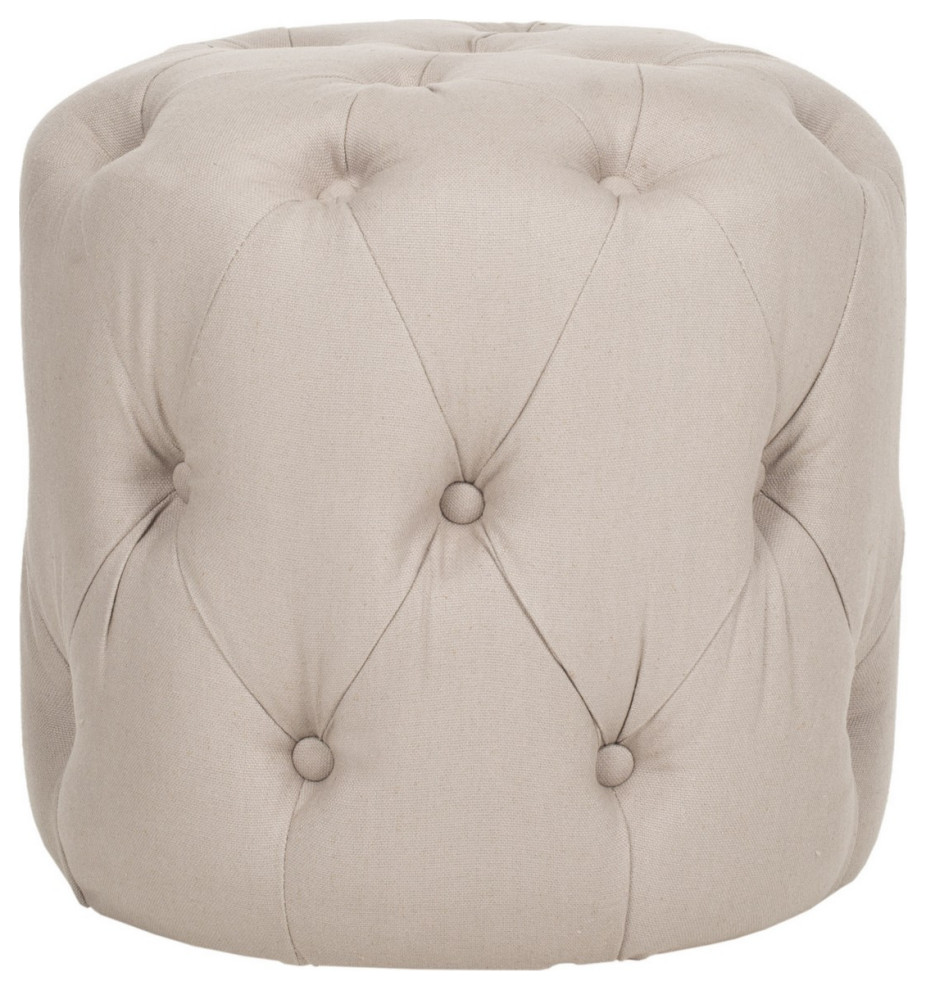 Zinnie Tufted Ottoman Taupe   Modern   Footstools And Ottomans   by Virgil Stanis Design  Houzz