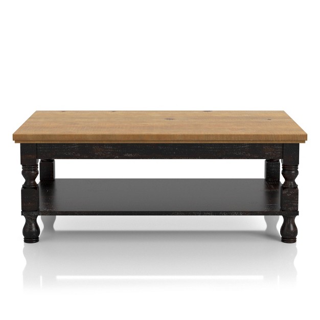 Philoree Wooden Traditional Coffee Table Antique Black And Oak Homes Inside Out